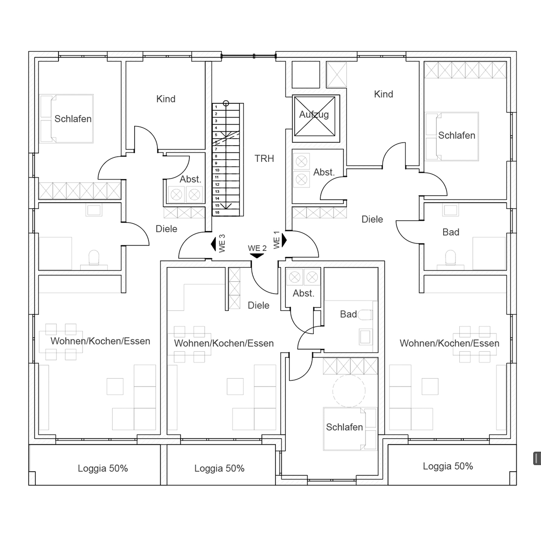 Bild des Grundrisses des Erdgeschosses von Haus 2.