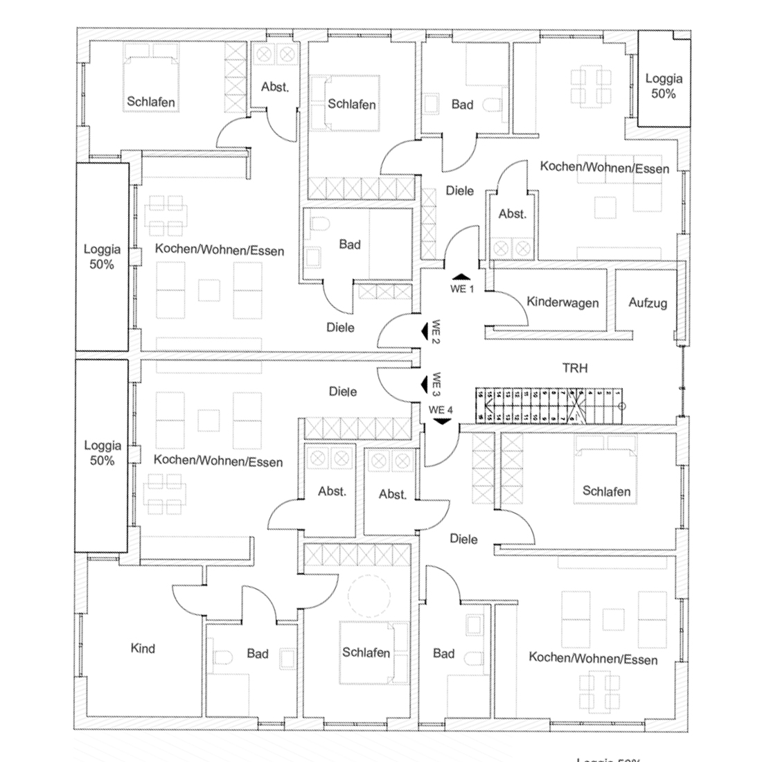 Bild des Grundrisses des Erdgeschosses von Haus 3.