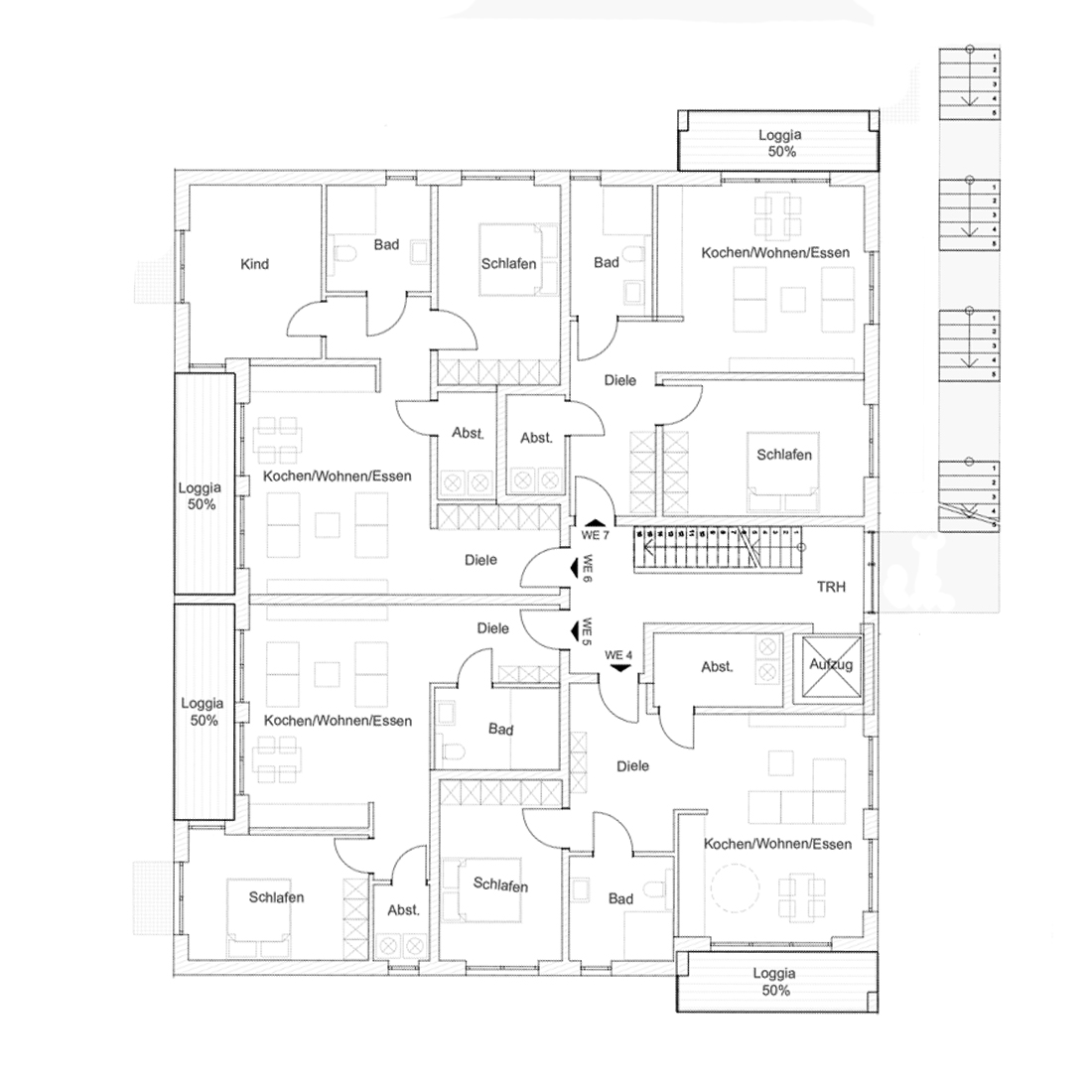Bild des Grundrisses des Erdgeschosses von Haus 4.